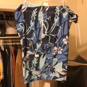 Old Navy Blue Hawaiian Swim Trunks